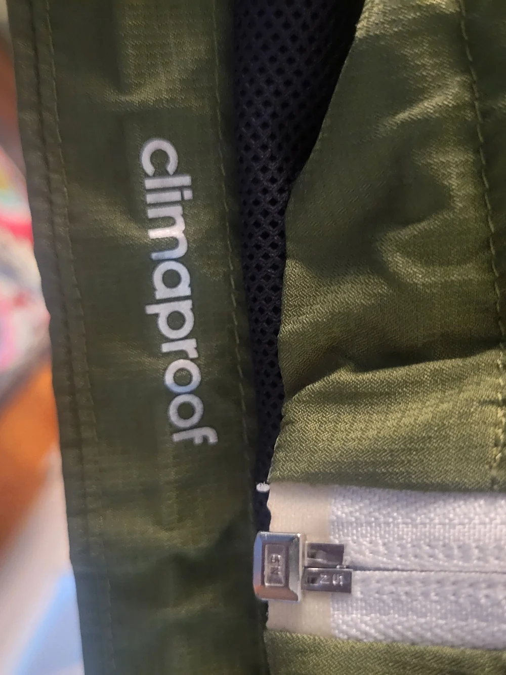 Adidas Green Hooded Climaproof Windbreaker Jacket